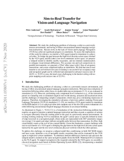 Sim-to-Real Transfer for Vision-and-Language Navigation