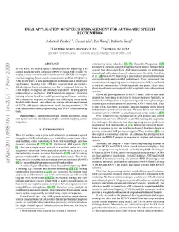 Dual Application of Speech Enhancement for Automatic Speech Recognition