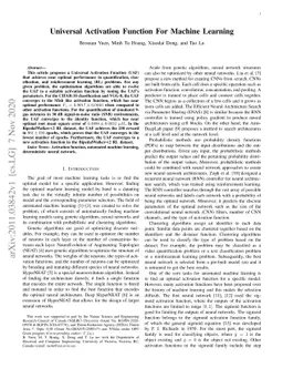 Universal Activation Function For Machine Learning