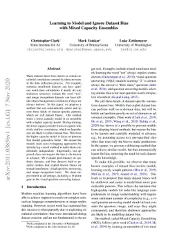 Learning to Model and Ignore Dataset Bias with Mixed Capacity Ensembles
