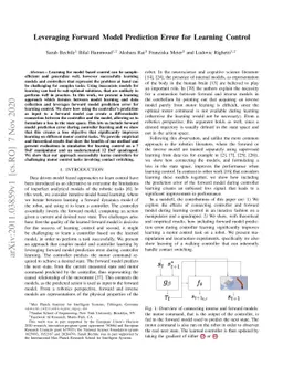 Leveraging Forward Model Prediction Error for Learning Control