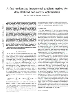 A fast randomized incremental gradient method for decentralized
  non-convex optimization