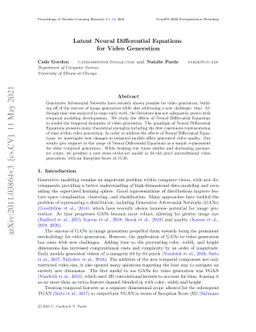 Latent Neural Differential Equations for Video Generation