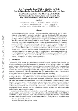 Best Practices for Data-Efficient Modeling in NLG:How to Train
  Production-Ready Neural Models with Less Data