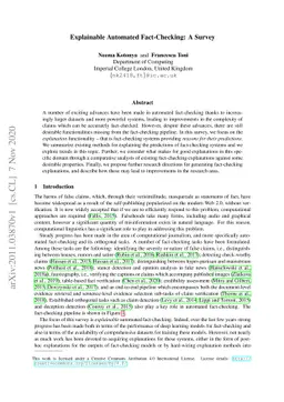 Explainable Automated Fact-Checking: A Survey