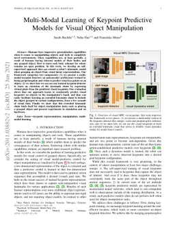 Multi-Modal Learning of Keypoint Predictive Models for Visual Object
  Manipulation