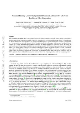 Channel Pruning Guided by Spatial and Channel Attention for DNNs in
  Intelligent Edge Computing