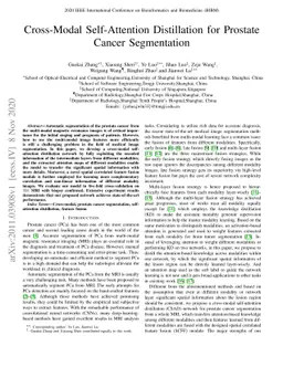 Cross-Modal Self-Attention Distillation for Prostate Cancer Segmentation