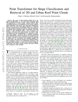 Point Transformer for Shape Classification and Retrieval of 3D and ALS
  Roof PointClouds