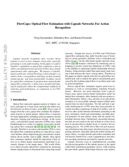 FlowCaps: Optical Flow Estimation with Capsule Networks For Action
  Recognition