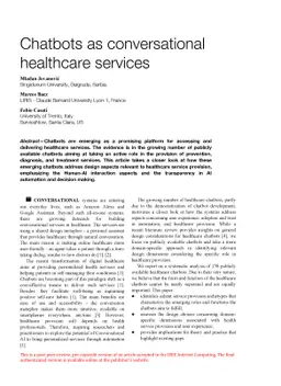 Chatbots as conversational healthcare services