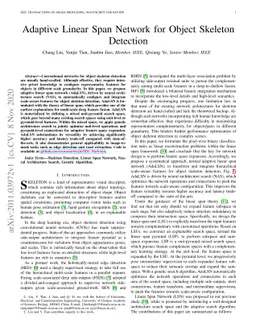 Adaptive Linear Span Network for Object Skeleton Detection