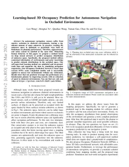 Learning-based 3D Occupancy Prediction for Autonomous Navigation in
  Occluded Environments