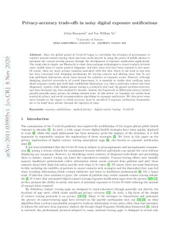 Privacy-accuracy trade-offs in noisy digital exposure notifications