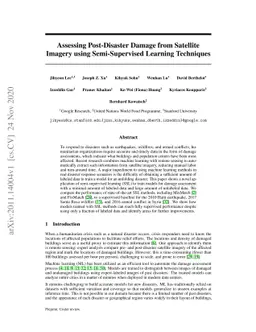 Assessing Post-Disaster Damage from Satellite Imagery using
  Semi-Supervised Learning Techniques