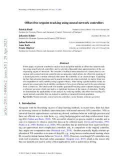 Offset-free setpoint tracking using neural network controllers