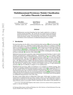 Multidimensional Persistence Module Classification via Lattice-Theoretic
  Convolutions