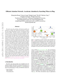 Efficient Attention Network: Accelerate Attention by Searching Where to
  Plug