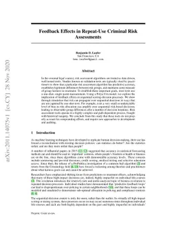 Feedback Effects in Repeat-Use Criminal Risk Assessments