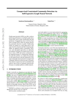 Unsupervised Constrained Community Detection via Self-Expressive Graph
  Neural Network