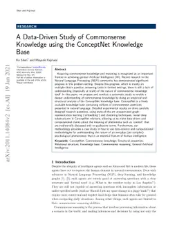 A Data-Driven Study of Commonsense Knowledge using the ConceptNet
  Knowledge Base