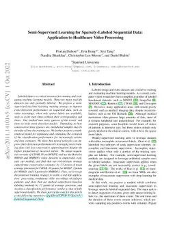 Semi-Supervised Learning for Sparsely-Labeled Sequential Data:
  Application to Healthcare Video Processing
