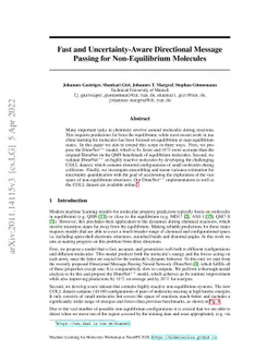 Fast and Uncertainty-Aware Directional Message Passing for
  Non-Equilibrium Molecules