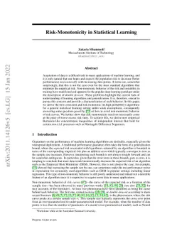 Risk-Monotonicity in Statistical Learning