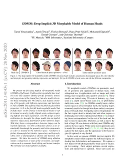 i3DMM: Deep Implicit 3D Morphable Model of Human Heads