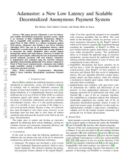 Adamastor: a New Low Latency and Scalable Decentralized Anonymous
  Payment System