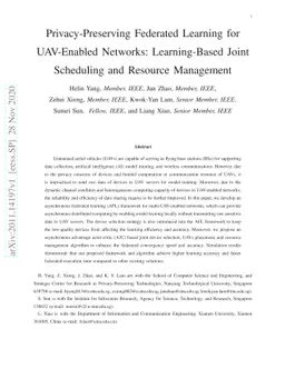 Privacy-Preserving Federated Learning for UAV-Enabled Networks:
  Learning-Based Joint Scheduling and Resource Management