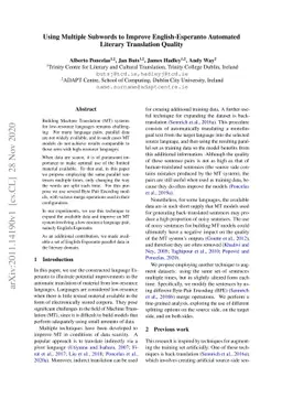 Using Multiple Subwords to Improve English-Esperanto Automated Literary
  Translation Quality