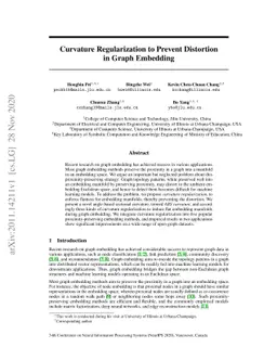 Curvature Regularization to Prevent Distortion in Graph Embedding
