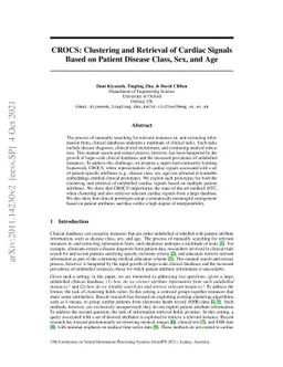 CROCS: Clustering and Retrieval of Cardiac Signals Based on Patient
  Disease Class, Sex, and Age