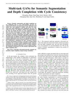 Multi-task GANs for Semantic Segmentation and Depth Completion with
  Cycle Consistency
