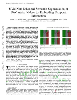 UVid-Net: Enhanced Semantic Segmentation of UAV Aerial Videos by
  Embedding Temporal Information