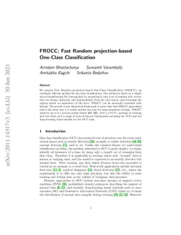 FROCC: Fast Random projection-based One-Class Classification