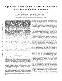 Optimizing Virtual Payment Channel Establishment in the Face of On-Path
  Adversaries