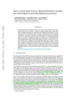 Self-supervised Visual Reinforcement Learning with Object-centric
  Representations