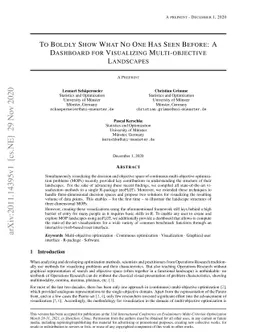 To Boldly Show What No One Has Seen Before: A Dashboard for Visualizing
  Multi-objective Landscapes