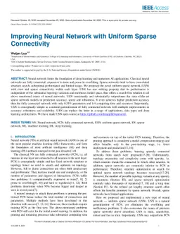 Improving Neural Network with Uniform Sparse Connectivity