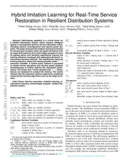 Hybrid Imitation Learning for Real-Time Service Restoration in Resilient
  Distribution Systems