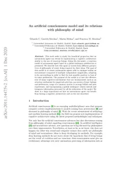 An Artificial Consciousness Model and its relations with Philosophy of
  Mind