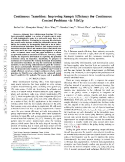 Continuous Transition: Improving Sample Efficiency for Continuous
  Control Problems via MixUp