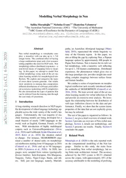 Modelling Verbal Morphology in Nen