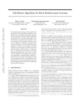 Soft-Robust Algorithms for Batch Reinforcement Learning