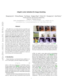 Adaptive noise imitation for image denoising