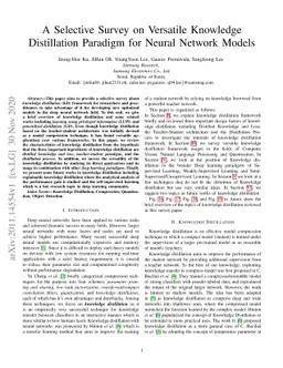 A Selective Survey on Versatile Knowledge Distillation Paradigm for
  Neural Network Models