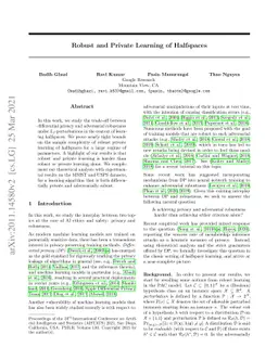 Robust and Private Learning of Halfspaces