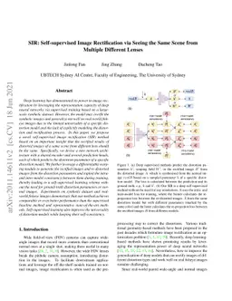 SIR: Self-supervised Image Rectification via Seeing the Same Scene from
  Multiple Different Lenses